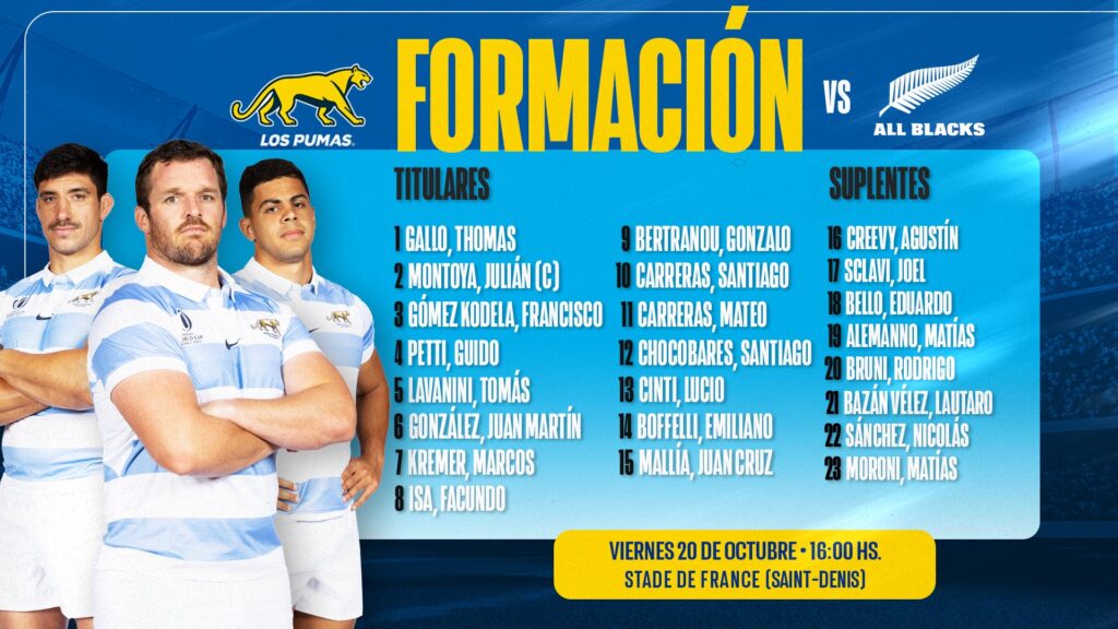 A que hora juegan Los Pumas vs All Blacks, Mundial de Rugby 2023: todos los detalles de la semifinal de Hoy
