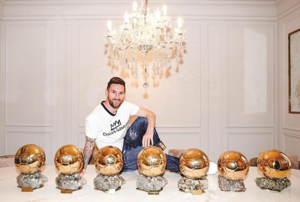 Messi con sus siete balones de oro