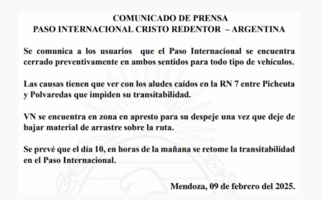 alud en Mendoza