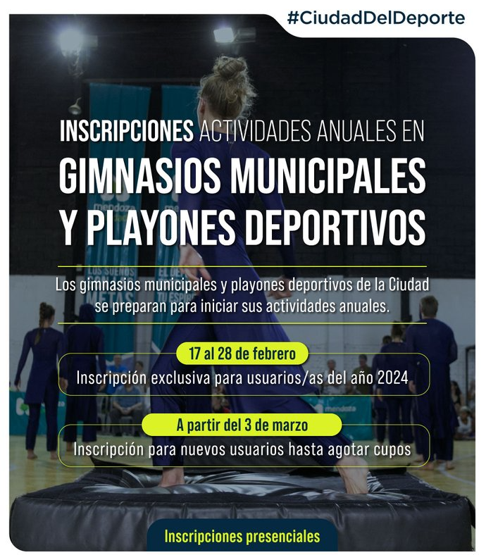 Inscripciones a gimnasios municipales