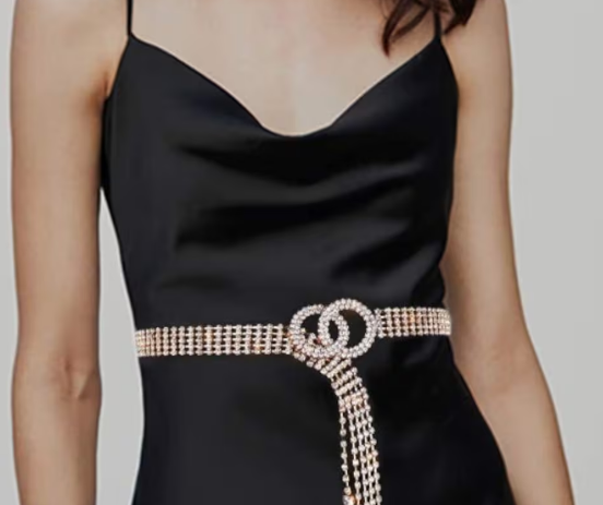 cinturones plateados para vestidos de fiesta