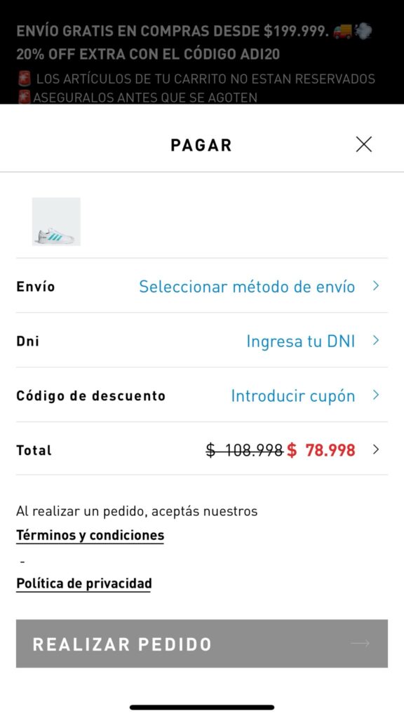 Zapatillas y ropa deportiva en oferta utilizando un cupón de descuento Adidas.